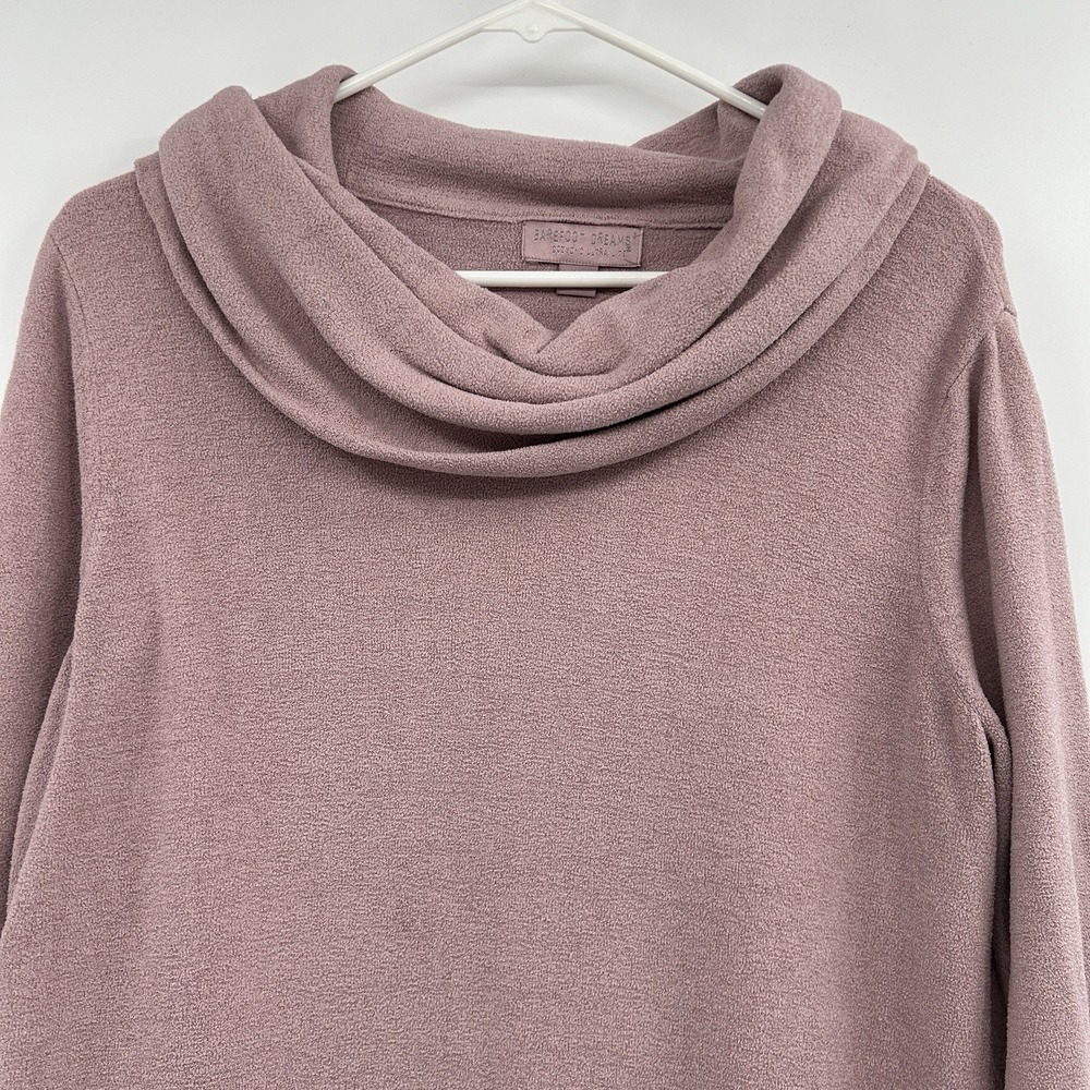 Barefoot Dreams Cozychic Ultralite Cowl Neck Tunic Sweater Size Med Pink‎ Lounge - Picture 3 of 9